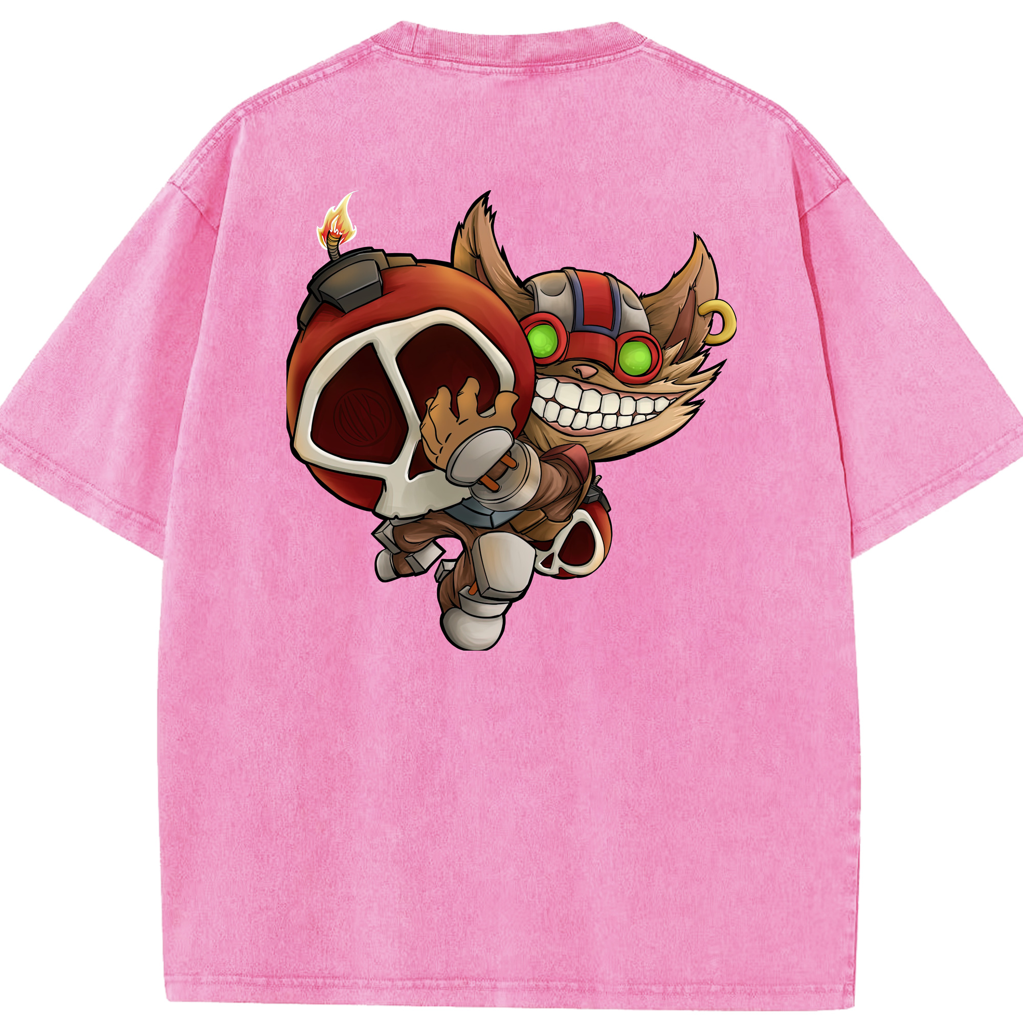 リーグ・オブ・レジェンド League of Legends LOL 綿100% ヴィンテージ風 半袖Tシャツ（背面プリント）
